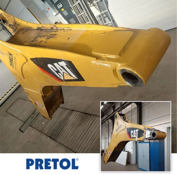 Expresní oprava roztrženého ramene bagru – zákazník ušetřil čas i peníze